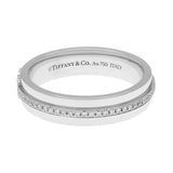 Tiffany & Co. 18K White Gold Diamond Narrow T Ring Designer Jewellery Tiffany and Co