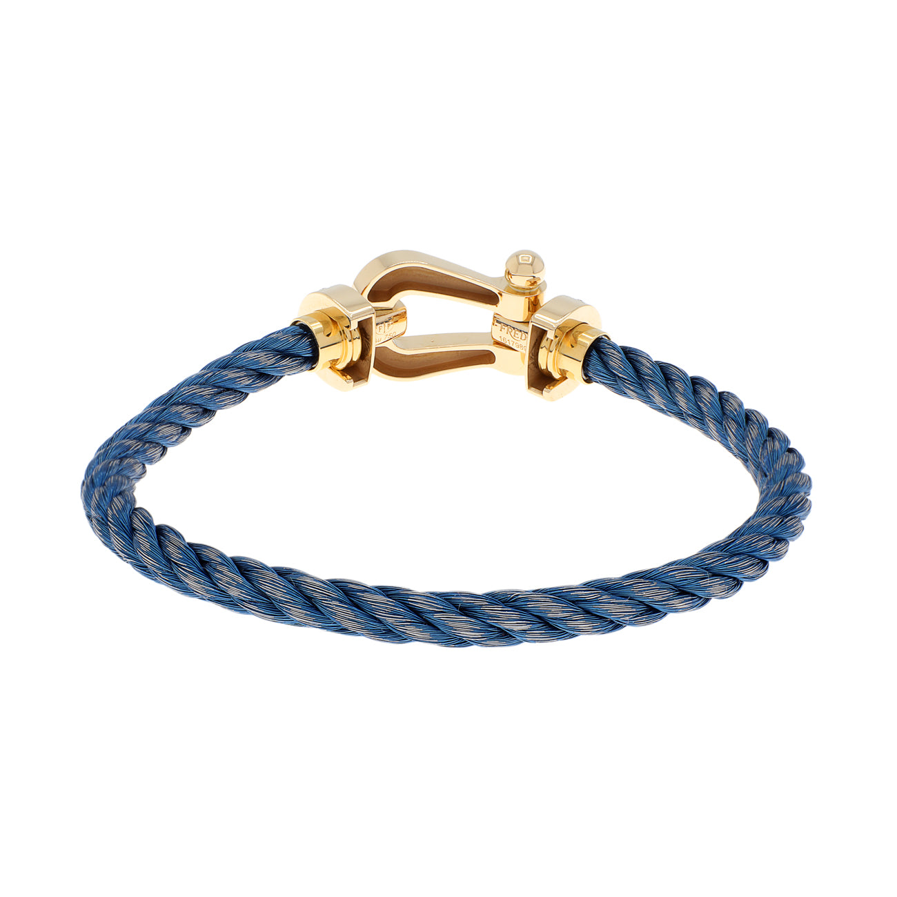 FRED 18K Yellow Gold Diamond Force 10 Large Cable Bracelet – Modaselle