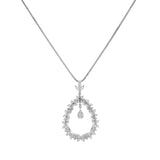 18K White Gold 3.73 Carat Teardrop Diamond Cluster Pendant