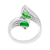 18K White Gold Cabochon Jadeite Coil Ring Fine Jewellery Modaselle