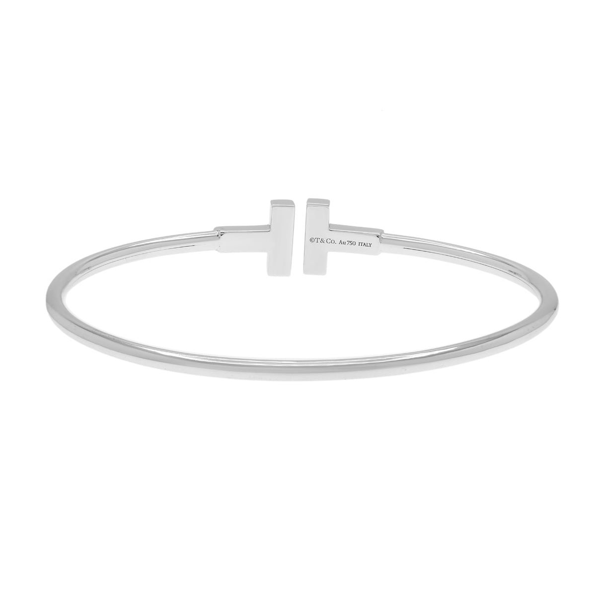 Tiffany & Co. 18K White Gold T Wire Bracelet Designer Jewellery Tiffany and Co