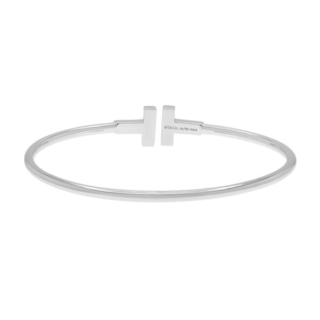 Tiffany & Co. 18K White Gold T Wire Bracelet Designer Jewellery Tiffany and Co