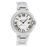 Cartier Stainless Steel Diamond Ballon Bleu 33mm Automatic W4BB0023