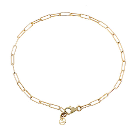 14K Yellow Gold Paperclip Link Bracelet Fine Jewellery Modaselle