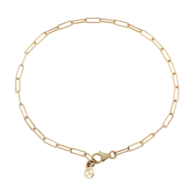 14K Yellow Gold Paperclip Link Bracelet Fine Jewellery Modaselle