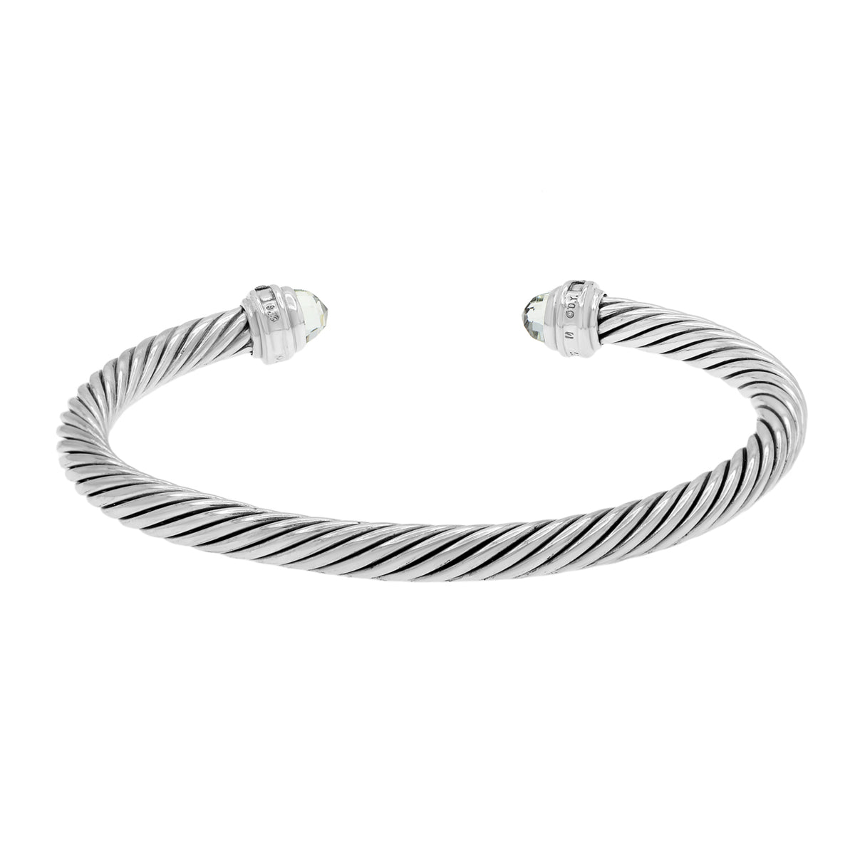 David Yurman Sterling Silver Diamond Prasiolite Cable Classics 5mm Bracelet Designer Jewellery David Yurman