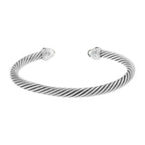 David Yurman Sterling Silver Diamond Prasiolite Cable Classics 5mm Bracelet Designer Jewellery David Yurman