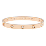 Cartier 18K Rose Gold 10 Diamond Love Bracelet