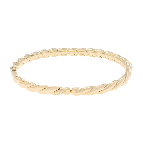 David Yurman 18K Yellow Gold Diamond 5mm Sculpted Cable Flex Bracelet Designer Jewellery David Yurman
