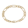 14K Yellow Gold Italian Figaro Bracelet Fine Jewellery Modaselle