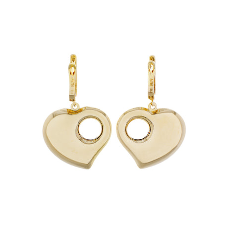 18K Yellow Gold Puffy Heart Earrings Fine Jewellery Modaselle