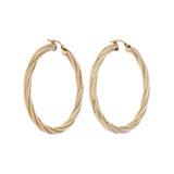 10K Yellow Gold Twist Hoop Earrings