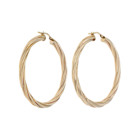 10K Yellow Gold Twist Hoop Earrings