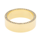 18K Yellow Gold Midas Diamond Pavé Edge Band Ring Fine Jewellery Modaselle