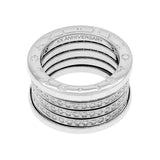 Bulgari 18K White Gold Diamond B.Zero1 20th Anniversary Edition Ring Designer Jewellery Bulgari