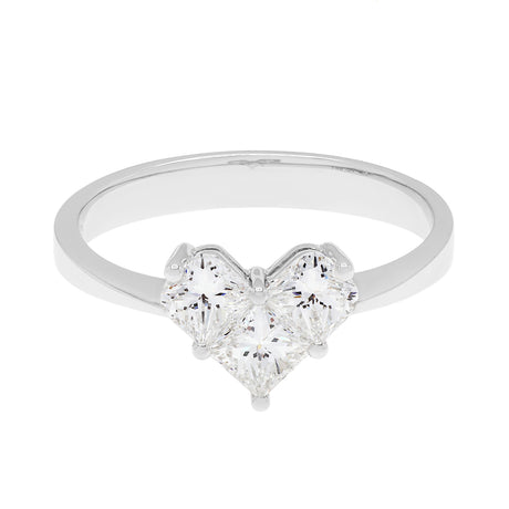 18K White Gold 0.77 Carat Diamond Heart Ring Fine Jewellery Modaselle