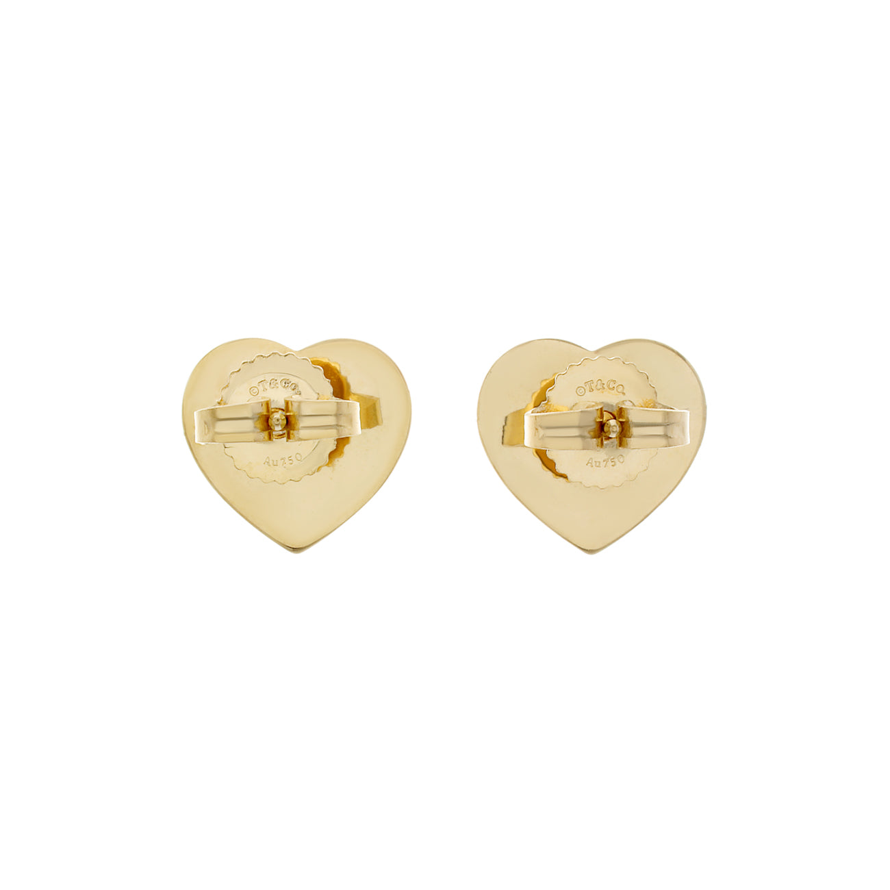 Tiffany & Co. 18K Yellow Gold Heart Tag Stud Earrings – Modaselle