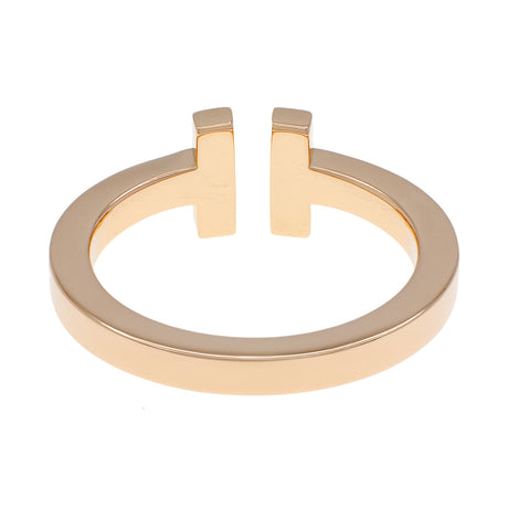 Tiffany & Co. 18K Rose Gold T Square Ring Designer Jewellery Tiffany and Co