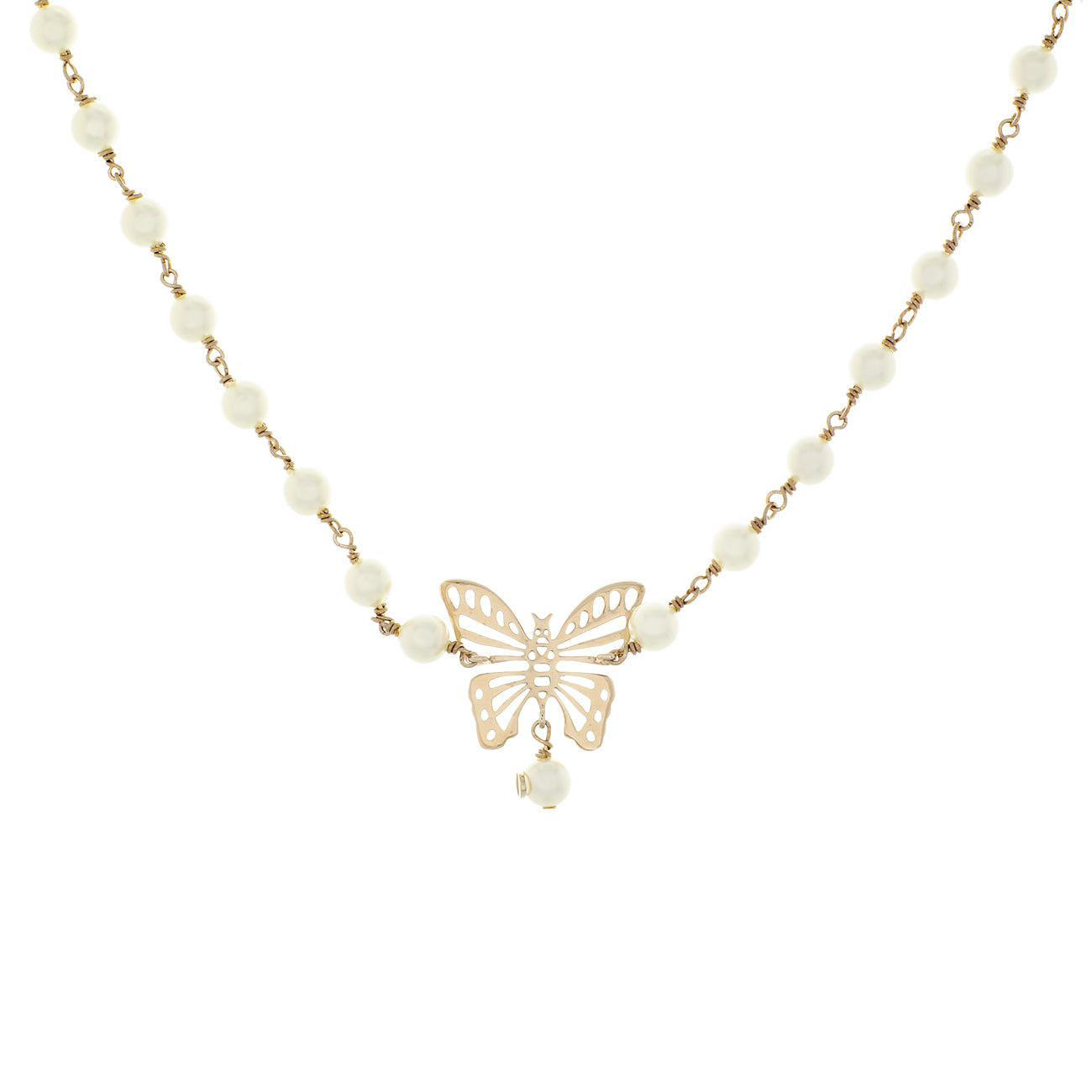 【超希少】ディオール Dior Butterfly Necklace 蝶 Y2K Christian Dior Pearl Butterfly Necklace – Modaselle