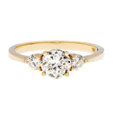 18K Yellow Gold 0.57 Carat Past Present Future Diamond Ring