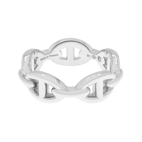 Hermes Sterling Silver Chaine d'Ancre Enchainee Ring Designer Jewellery Hermes