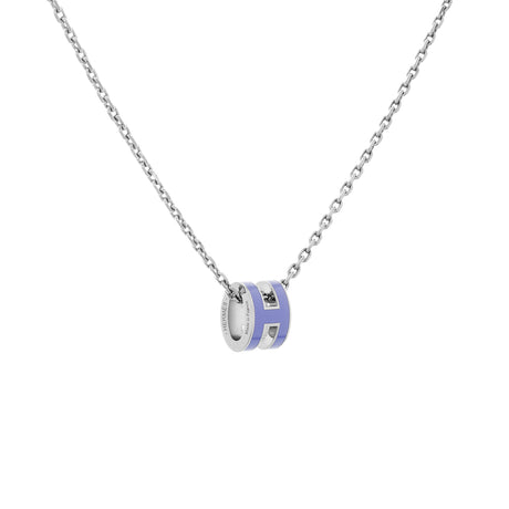 Hermes Purple Lacquer Mini Pop H Pendant Necklace Designer Jewellery Hermes