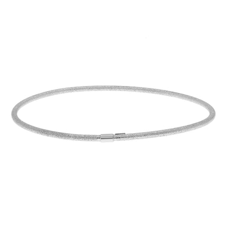 14K White Gold Blasted Bangle