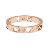 Gucci 18K Rose Gold Icon Heart Band Ring Designer Jewellery Gucci