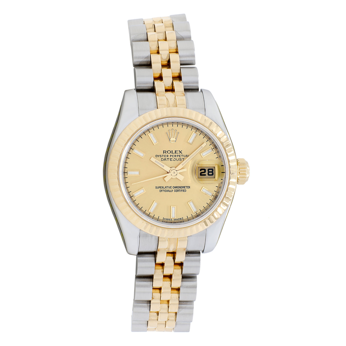 Rolex Stainless Steel 18K Yellow Gold Datejust 26 179173 Watches Rolex