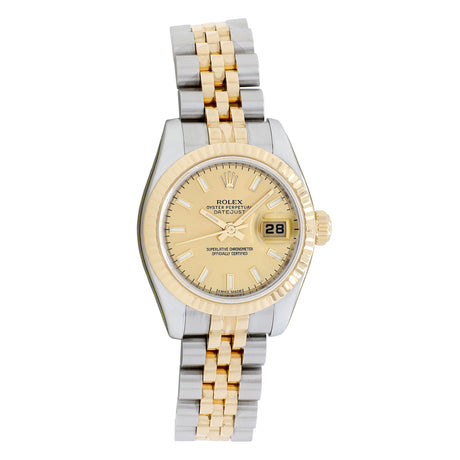 Rolex Stainless Steel 18K Yellow Gold Datejust 26 179173 Watches Rolex