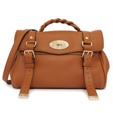 Mulberry Chestnut Grained Calfskin Medium Alexa