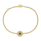 David Yurman 18K Yellow Diamond Sapphire Evil Eye Bracelet