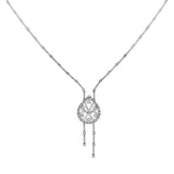 18K White Gold 6.82 Carat Diamond Lariat Necklace