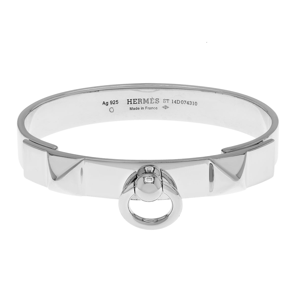 Hermes Sterling Silver Collier De Chien Bracelet PM