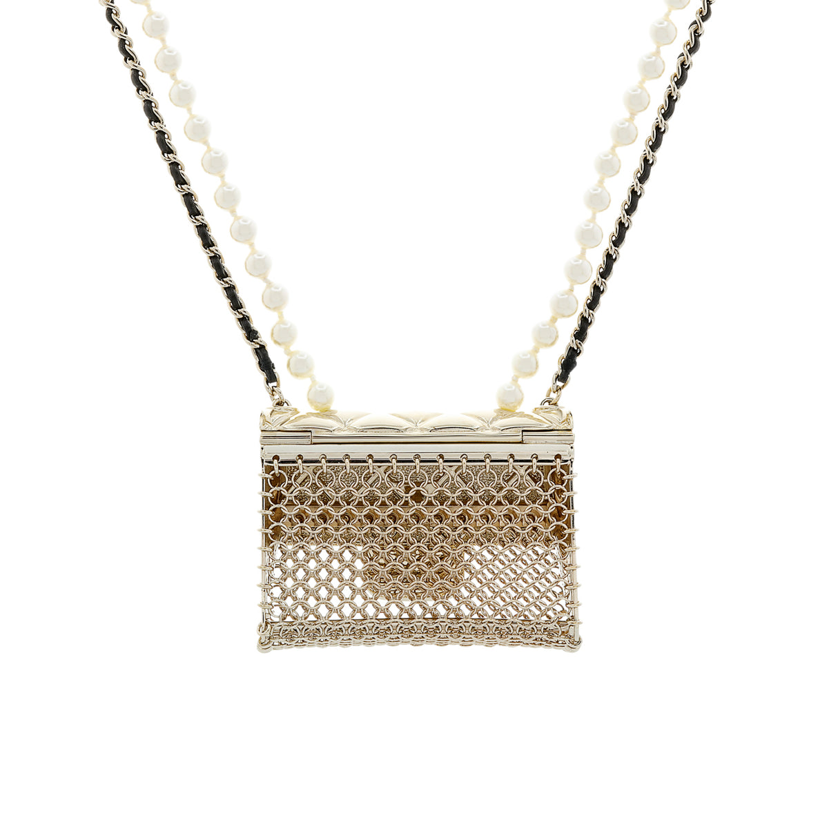 Chanel Metal Lambskin Pearl Chain Flap Bag Long Necklace Designer Jewellery Chanel