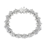 18K White Gold 13.22 Carat Diamond Quatrefoil Bracelet Fine Jewellery Modaselle