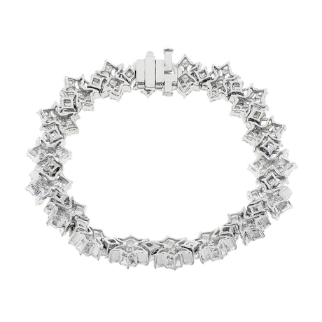 18K White Gold 13.22 Carat Diamond Quatrefoil Bracelet Fine Jewellery Modaselle