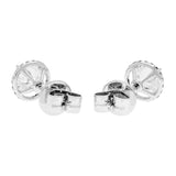 18K White Gold 1.44 Carat Diamond Halo Stud Earrings Fine Jewellery Modaselle