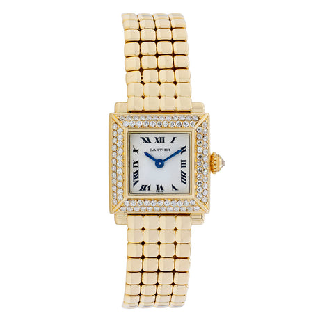 Cartier 18K Yellow Gold Diamond Trocadéro 6604 Watches Cartier