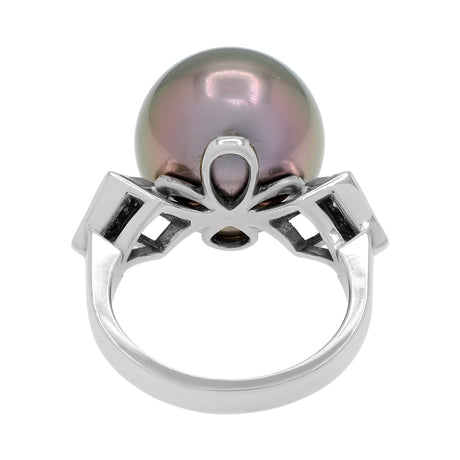 18K White Gold Tahitian Pearl Ring Fine Jewellery Modaselle