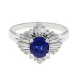 Platinum 1.52 Carat Sapphire Diamond Ring Fine Jewellery Modaselle
