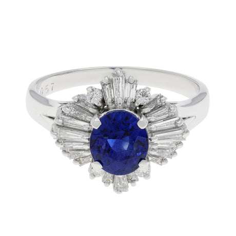 Platinum 1.52 Carat Sapphire Diamond Ring Fine Jewellery Modaselle