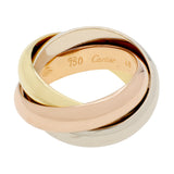 Cartier 18K Rose Yellow White Gold Large Trinity Ring