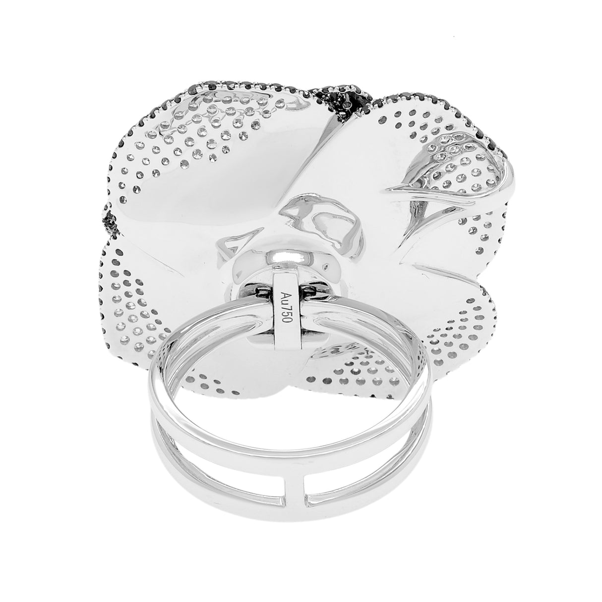18K White Gold 17.0mm Tahitian Pearl Convertible Floral Pendant Ring Fine Jewellery Modaselle