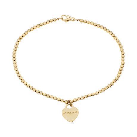 Tiffany & Co. 18K Yellow Gold Mini Heart Tag Bead Bracelet