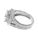 18K White Gold 2.82 Carat Diamond Double Halo Ring Fine Jewellery Modaselle
