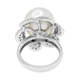 18K White Gold 14.5mm South Sea Pearl Blossom Ring Fine Jewellery Modaselle