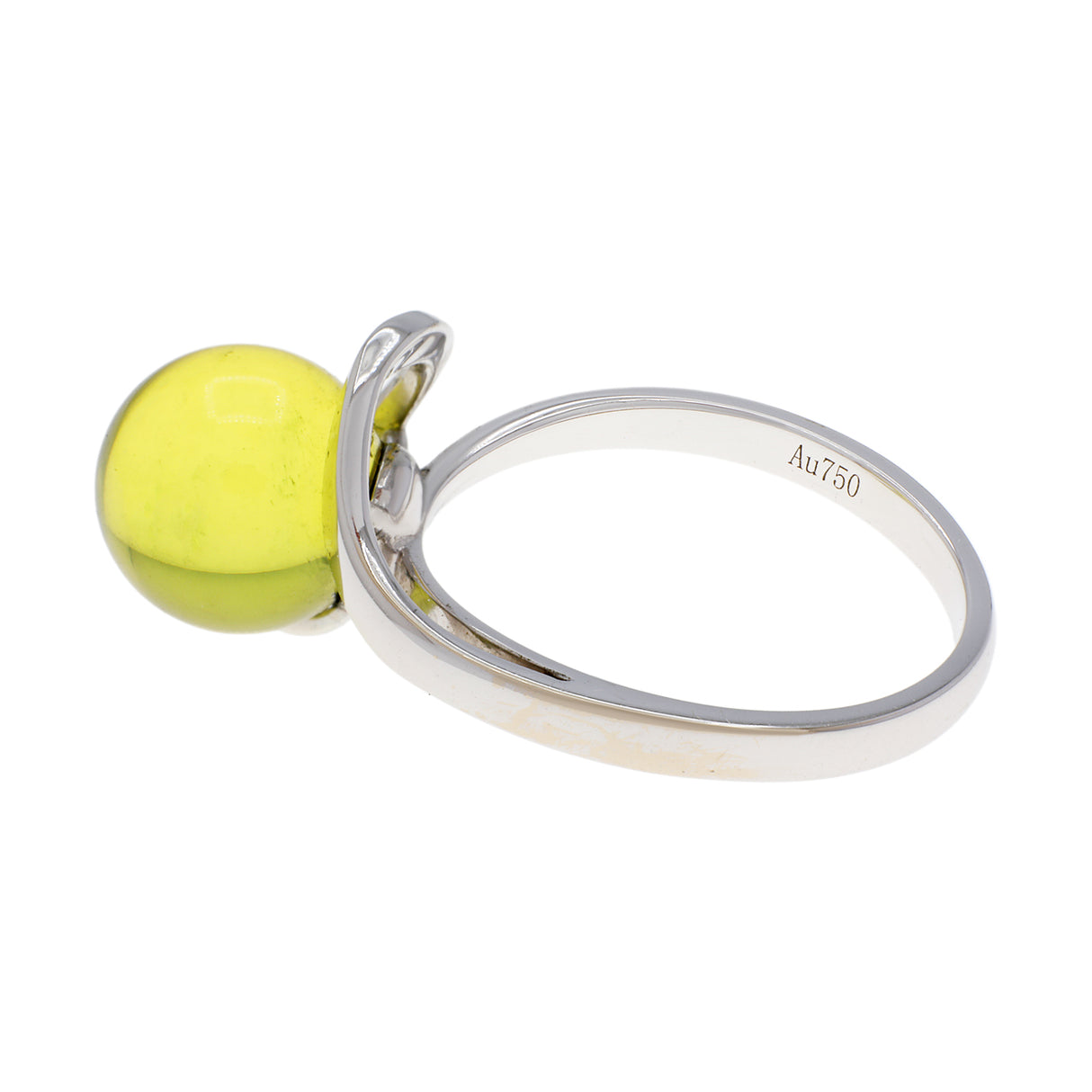 18K White Gold 1.84 Carat Spherical Citrine Ring Fine Jewellery Modaselle