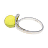 18K White Gold 1.84 Carat Spherical Citrine Ring Fine Jewellery Modaselle