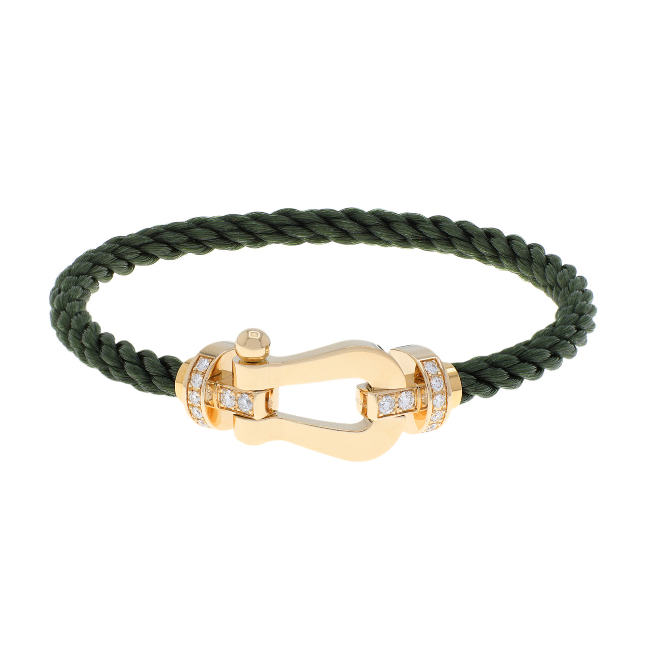 FRED 18K Yellow Gold Diamond Force 10 Large Cable Bracelet – Modaselle
